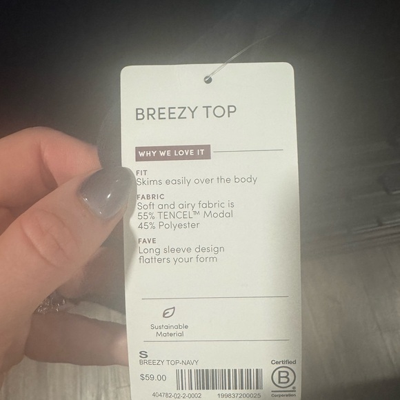 NWT ATHLETA blue breezy top size S - Picture 2 of 5